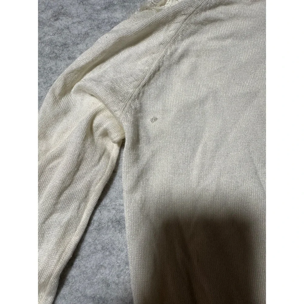 Candie's Women's Lightweight Knit Sweater Long sleeve Ivory Cream NWT ;